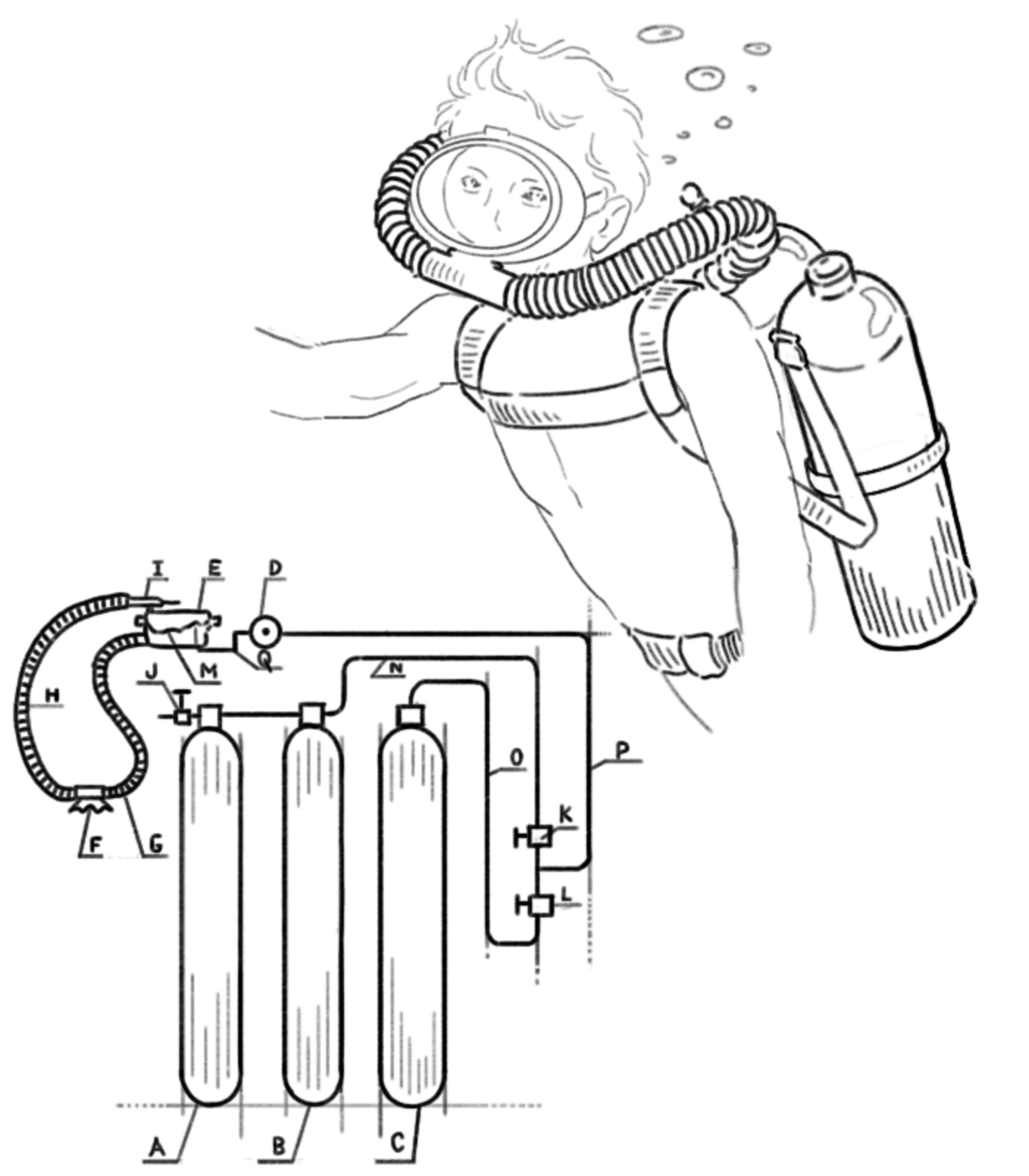 illustration d'une silhouette plongeant sous la surface de l'eau