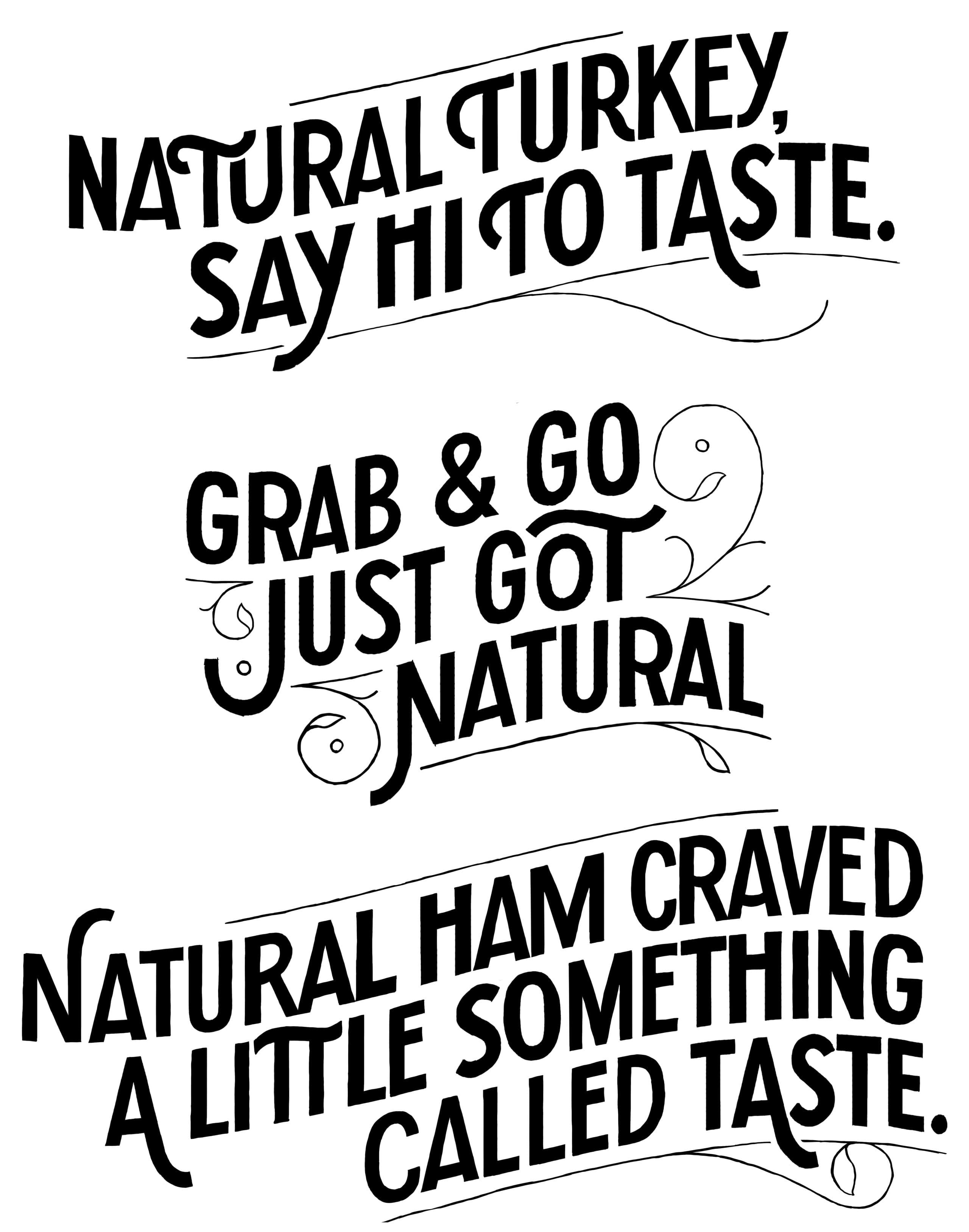 études de lettrage typographique pour l'identité Oscar Mayer