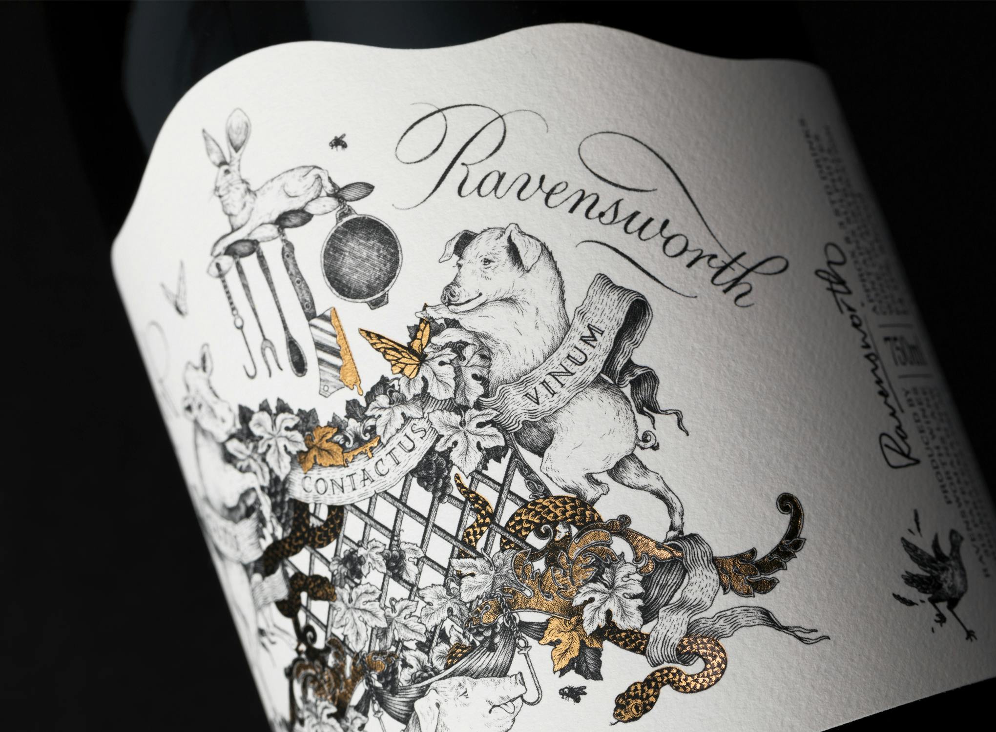 Illustration pour l'étiquette de vin Australien Ravensworth
