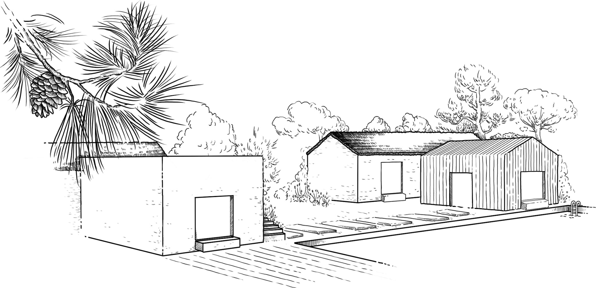 dessin de maison du projet Alma da Comporta