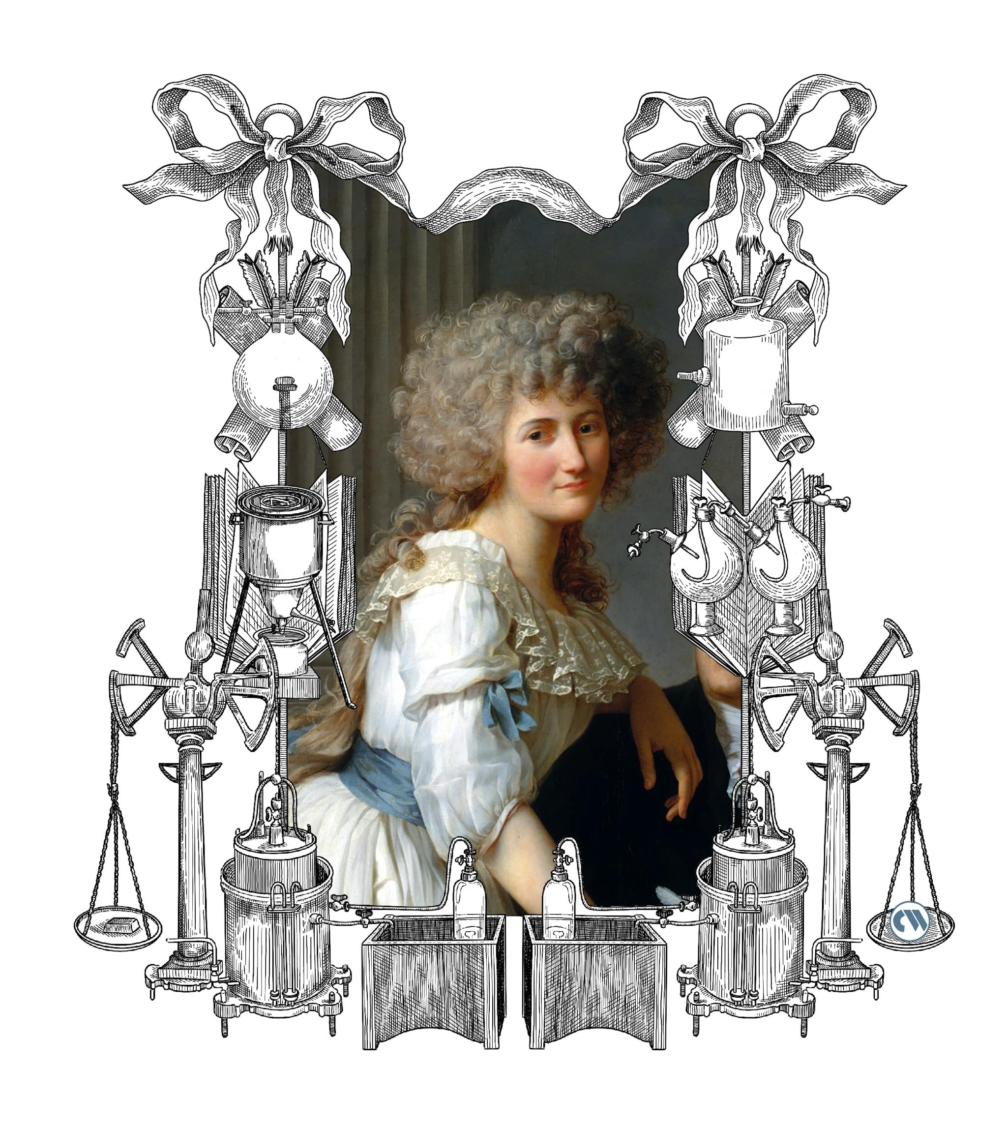 illustration pour les articles "Significant figures" du magazine de chemistry world. Marie Anne Paulze Lavoisier